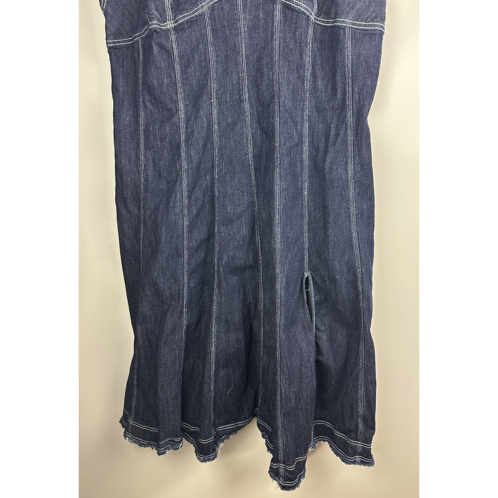 Anthropologie x Pilcro Seamed V-Neck Denim Dress Women's Anthro Plus Size 26W 26 - Picture 6 of 16
